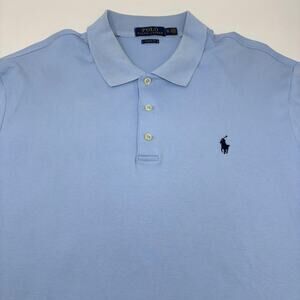 Polo Ralph Lauren Mens XL Light Blue Cotton Short Sleeve Polo Shirt